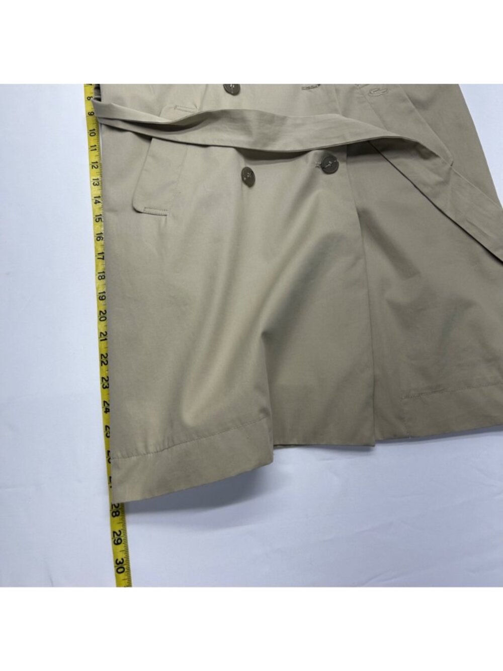 Lacoste Vintage Womens Beige Double-Breasted Trench Coat With Belted Waist & Bac - Picture 12 of 16